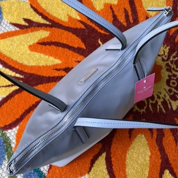 Kate Spade Hayden Nylon Top Zip Tote Nimbus Grey - Picture 5 of 16